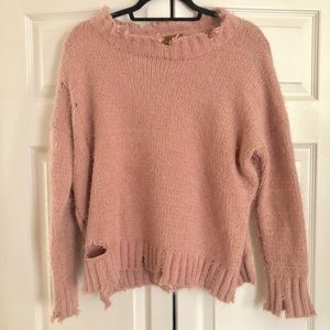 NEW Daniella Bella’s Distressed Dusty Rose Sweater